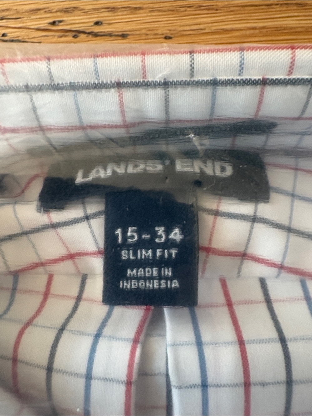 NWT Slimfit Lands' End Button Up size 15-34 - Picture 2 of 5